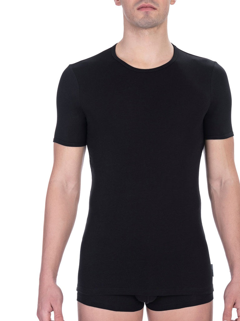 Men's Cotton-Elastane Blend T-Shirt - False Fit - Size L