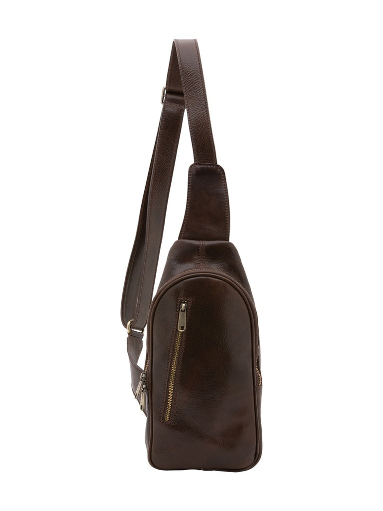 Men's Genuine Leather Shoulder Bag - False Model - Made in Italy