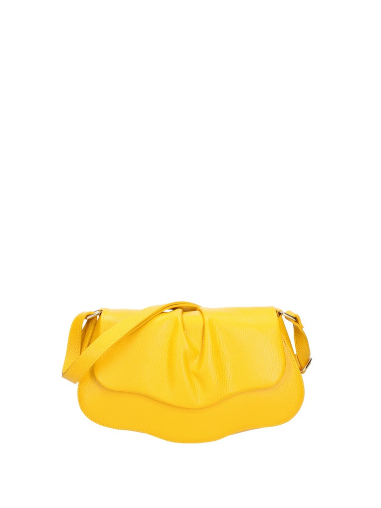 Women's Shoulder Bag - False Design - Genuine Leather