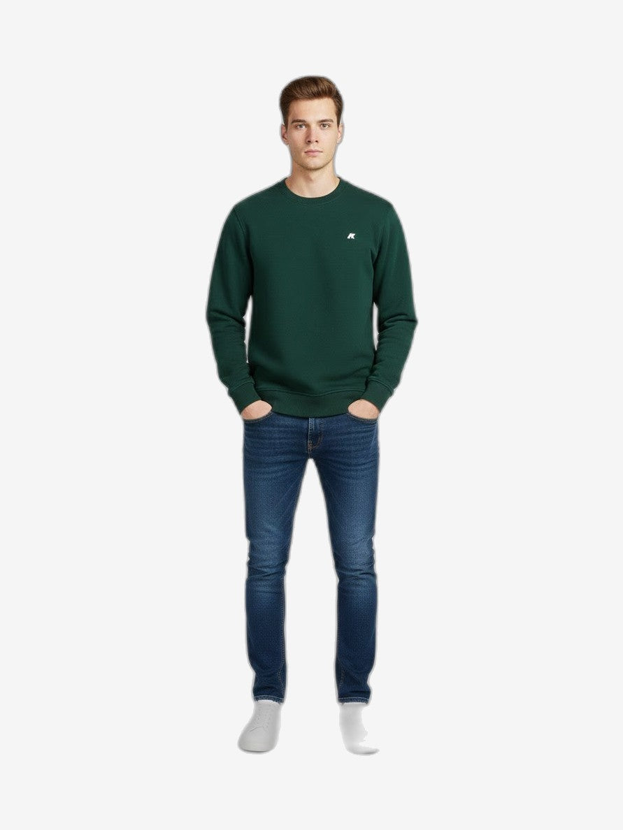 K-WAY Felpa Uomo Bianco Cotone Girocollo