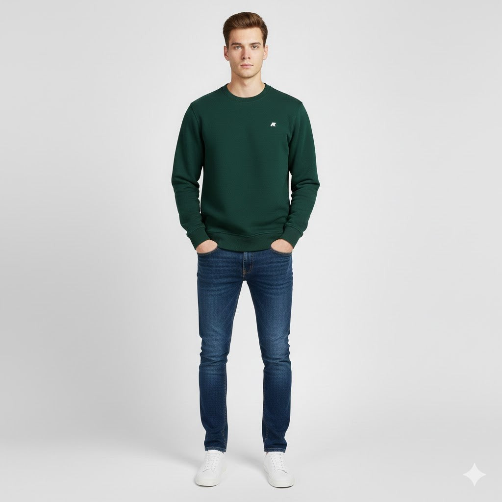 K-WAY Felpa Uomo Bianco Cotone Girocollo