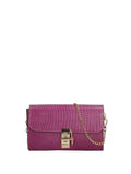 Women's Shoulder Bag - False Design - Genuine Leather