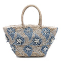 Women's Straw Shopper Bag - Marcella Design - 100% Cotton