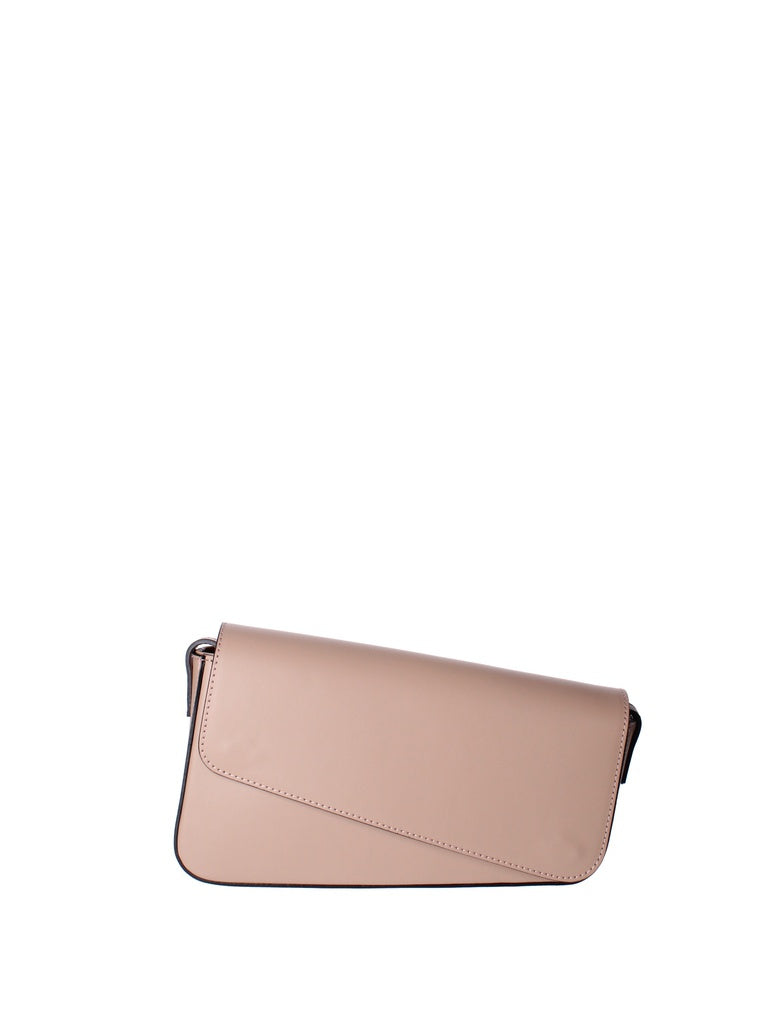 Women's Shoulder Bag - False Design - Genuine Leather