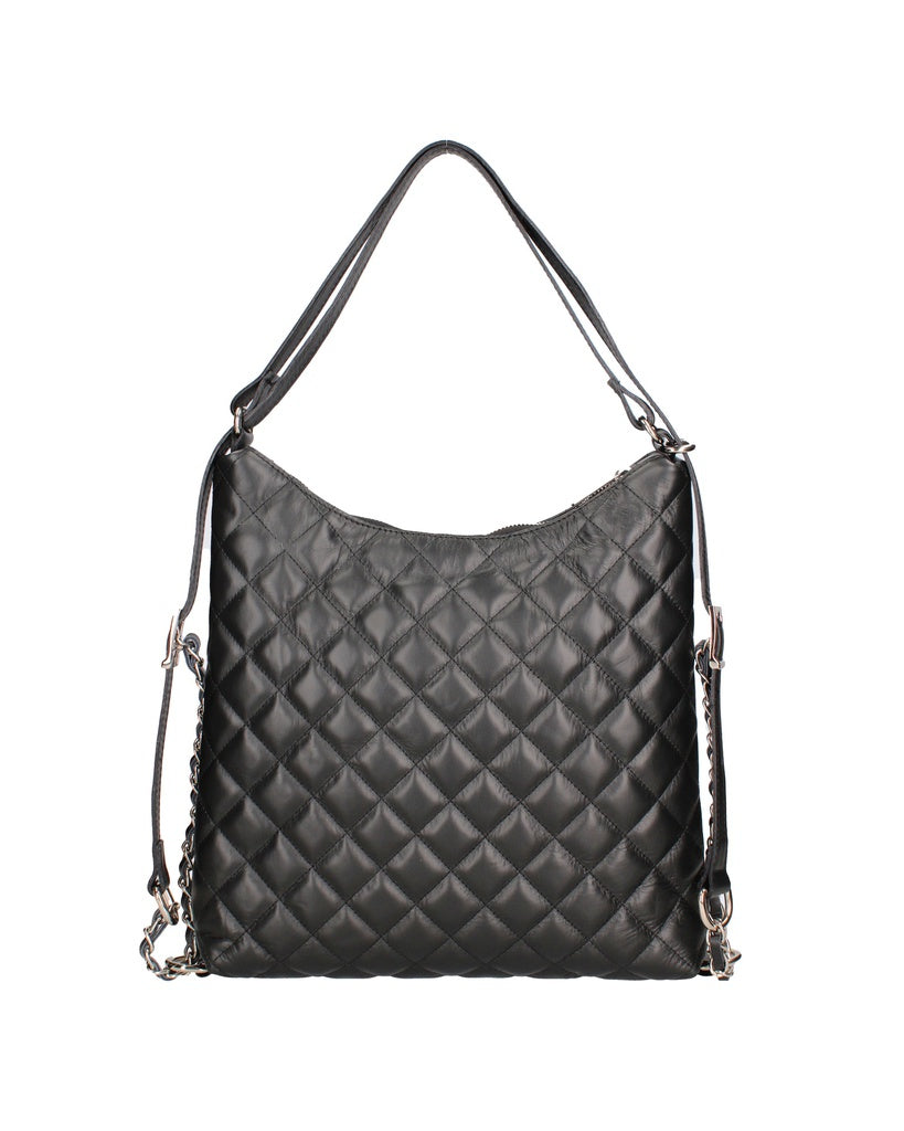 Convertible Shoulder Bag to Backpack - False Model - Genuine Leather