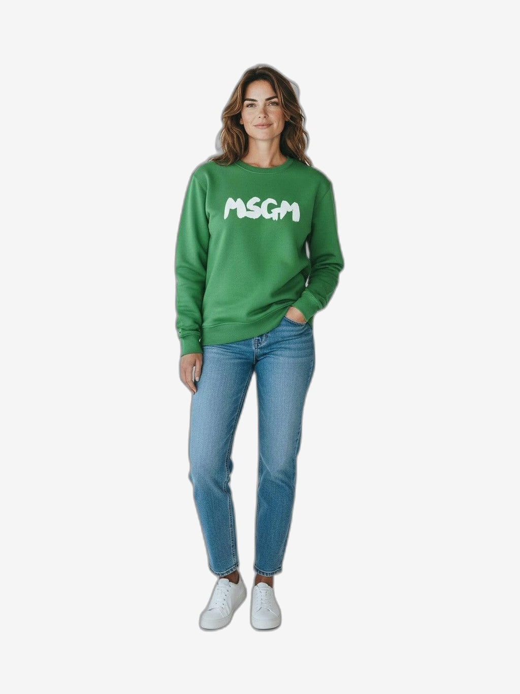 MSGM Damen Hoodie Grün Baumwolle