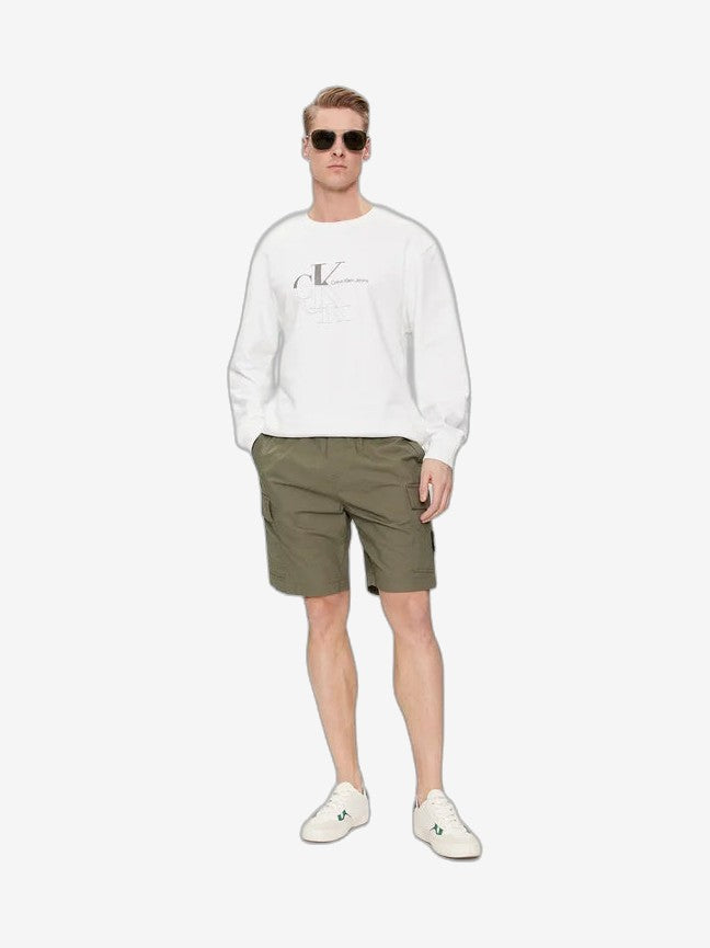 CALVIN KLEIN Felpa Uomo Bianco Cotone
