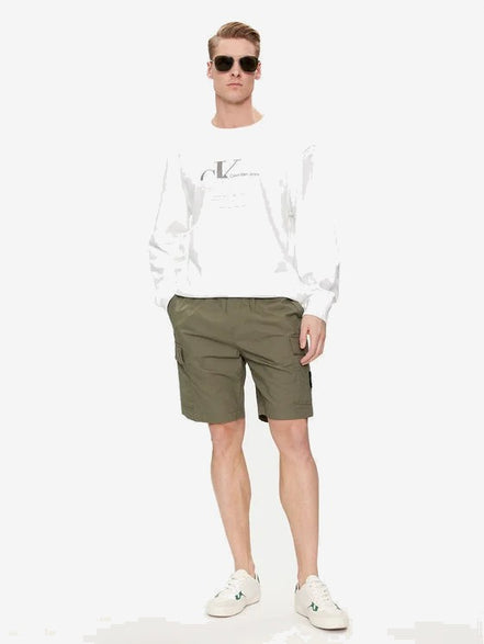 CALVIN KLEIN Felpa Uomo Bianco Cotone