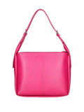 Women's Shoulder Bag - False Design - Leather & Fabric Mix