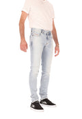 Men's Light Blue Pants - Stretch Cotton - Made in Italy