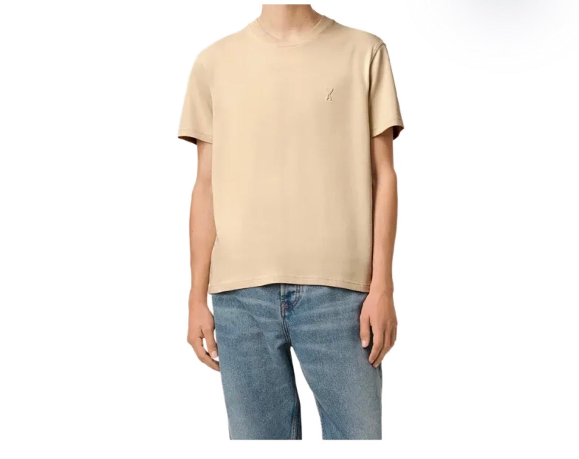 Ami Paris T-Shirt Uomo Beige