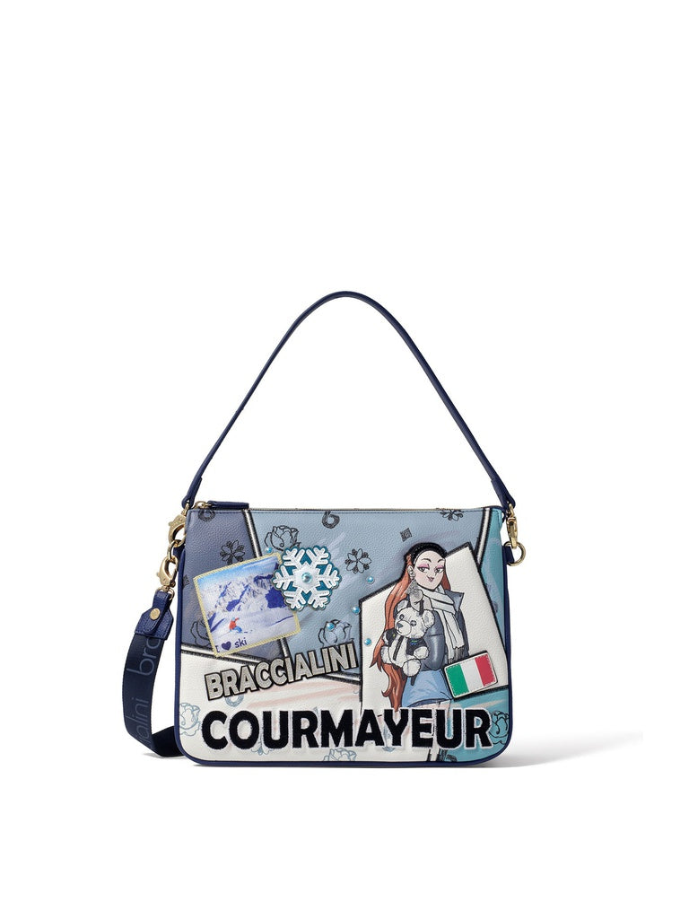 Women's Handbag - Bardonecchia Model - Polyester + Polyurethane