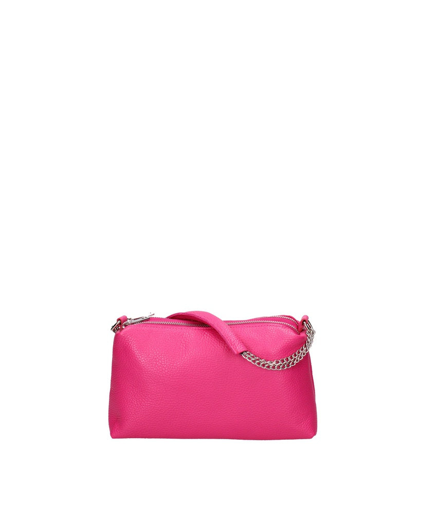 Women's Shoulder Bag - False Design - Genuine Leather
