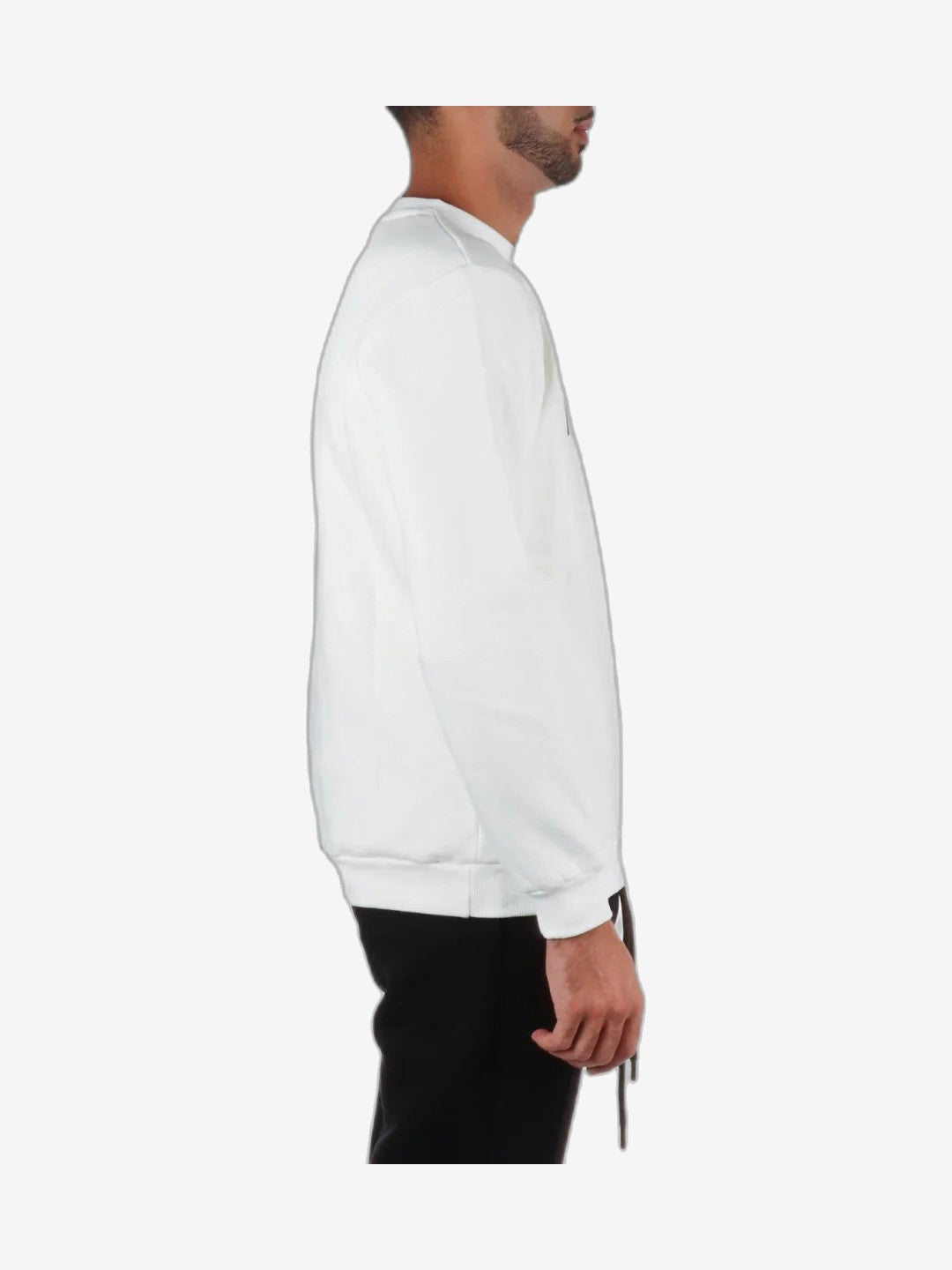ICON Felpa Uomo Bianco Cotone Girocollo