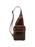 Men's Genuine Leather Shoulder Bag - False Model - Made in Italy