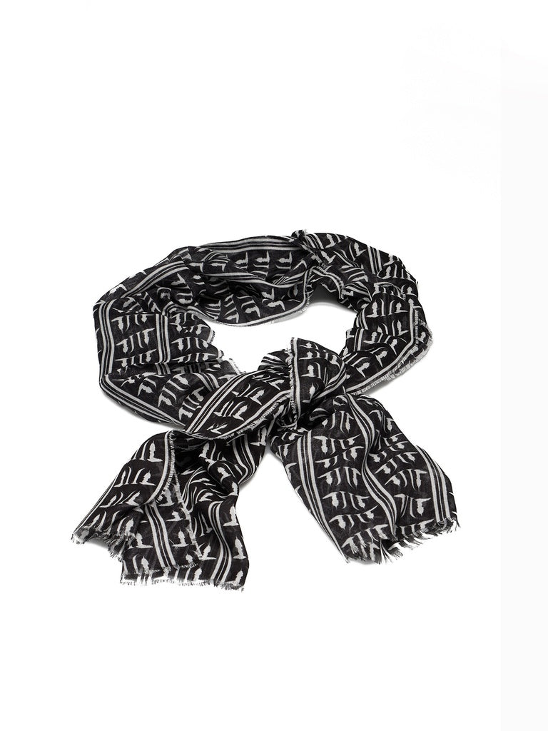 100% Cotton Men's Scarf - False Pattern - Made in Italy