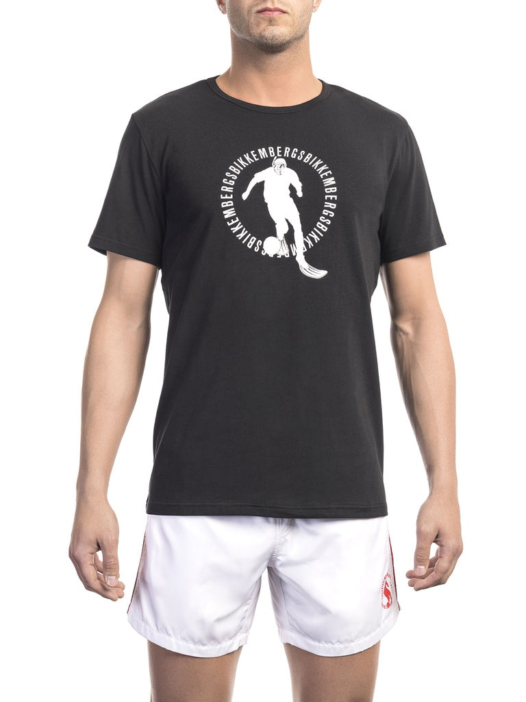 Men's Cotton-Elastane Blend T-Shirt - False Fit - Size L