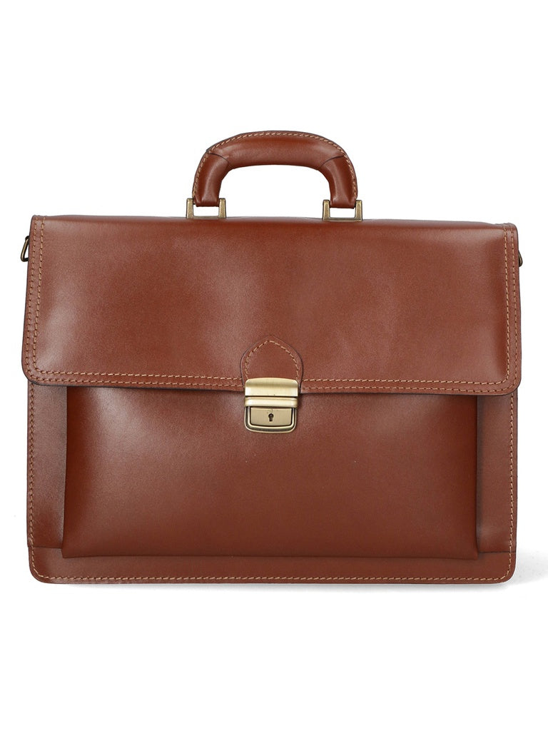 Men's Italian Made Leather Work Bag - Erebo Model - Genuine Leather