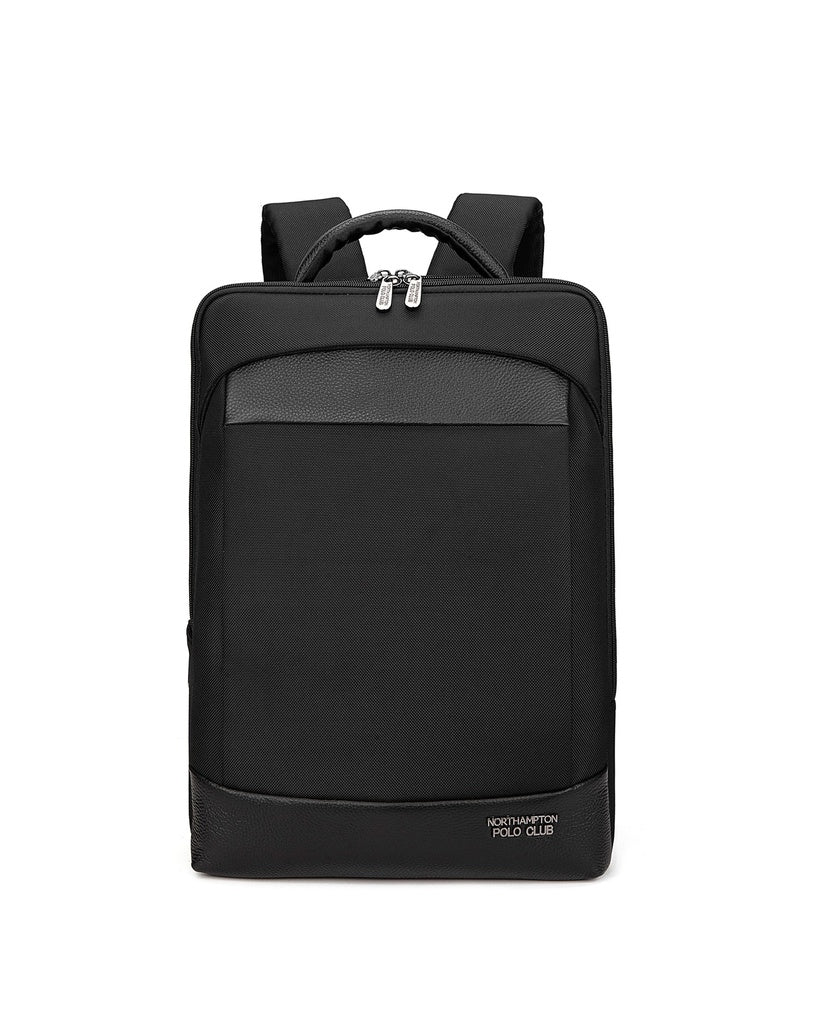 Elysian Chic Unisex Backpack - Nylon & Leather Mix - Casual