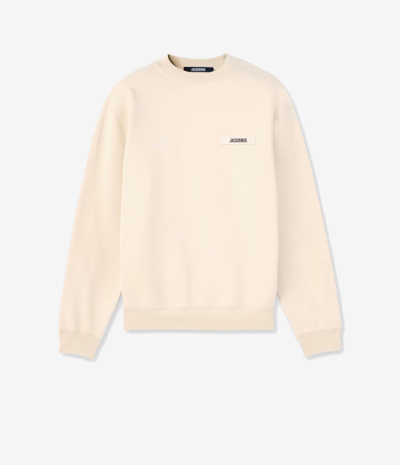 JACQUEMUS Sudadera Hombre Marfil Algodón Cuello Redondo