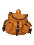 Unisex Canvas & Genuine Leather Backpack - Micaela Model