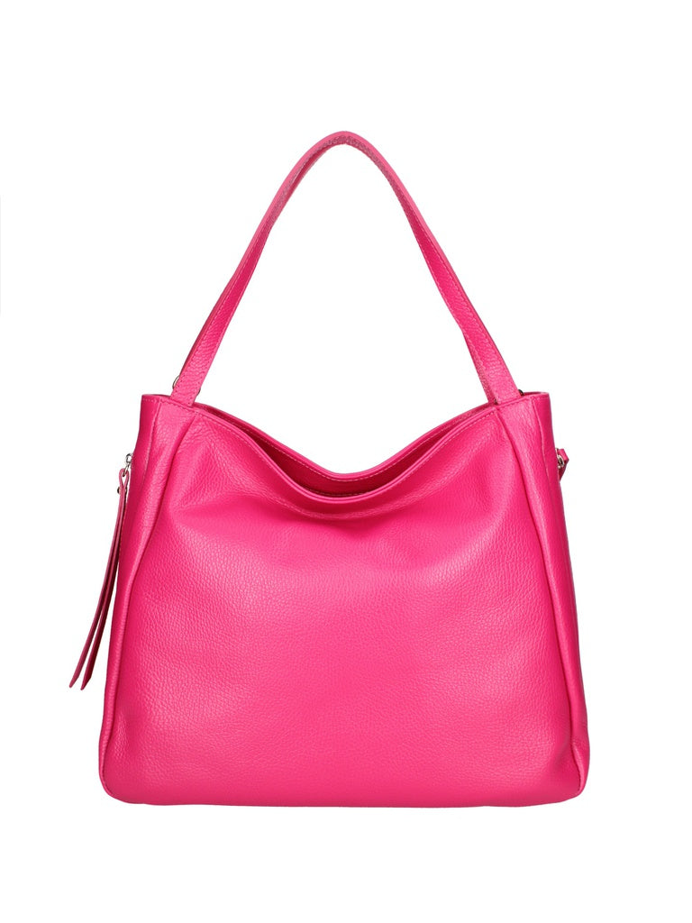 Women's Shoulder Bag - False Model - Leather & Fabric Mix
