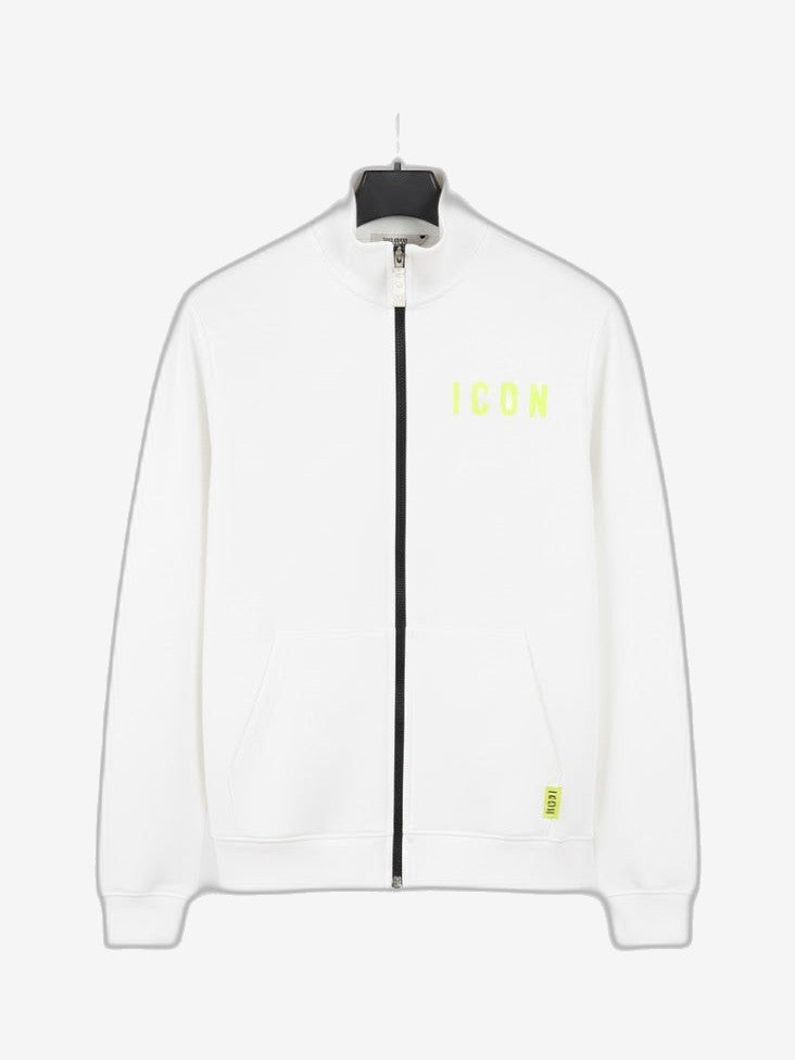 ICON Giacca Unisex Bianco Cotone Collo Alto