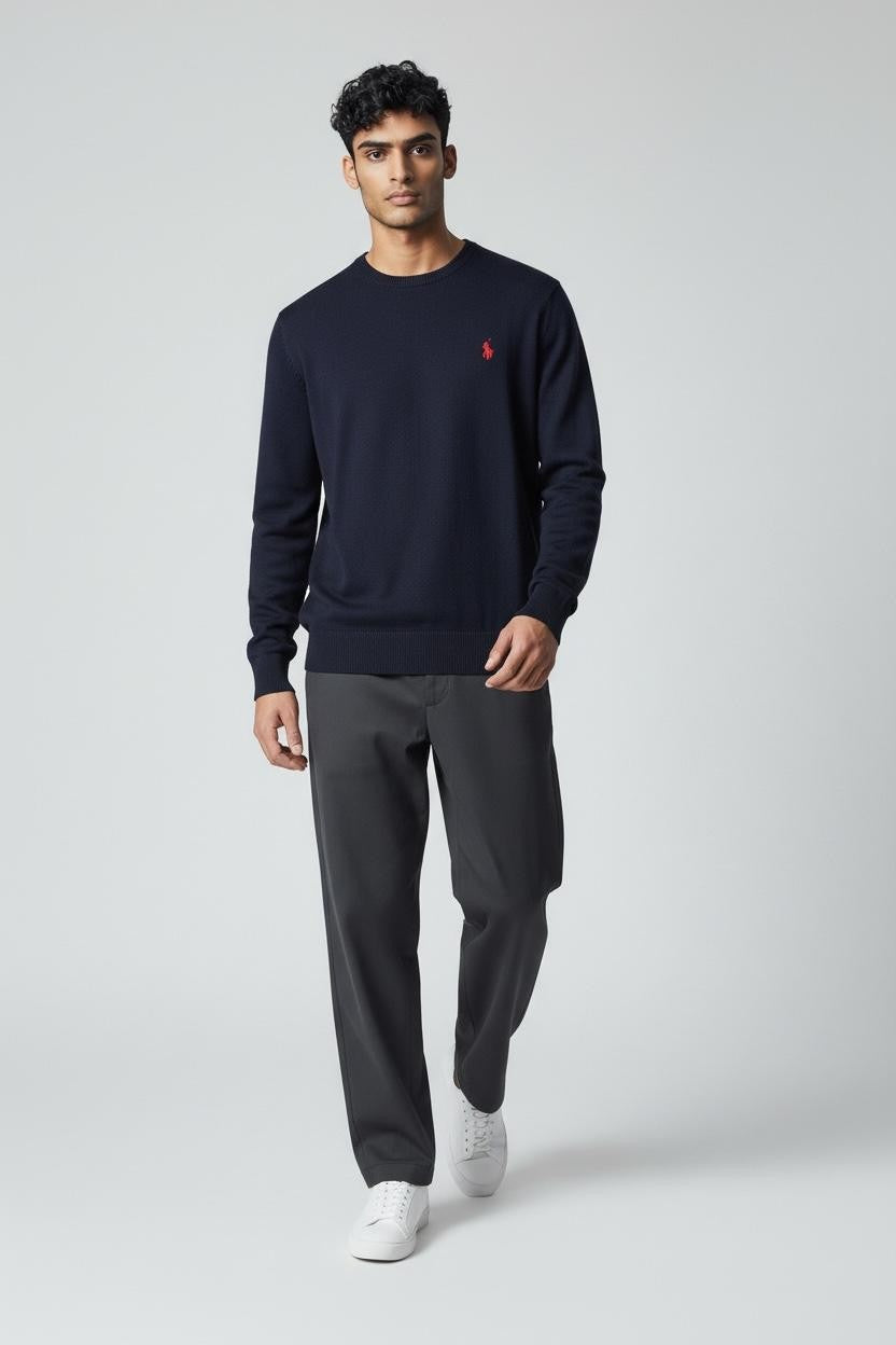 U.S. POLO Maglia Girocollo Uomo Blu Cotone