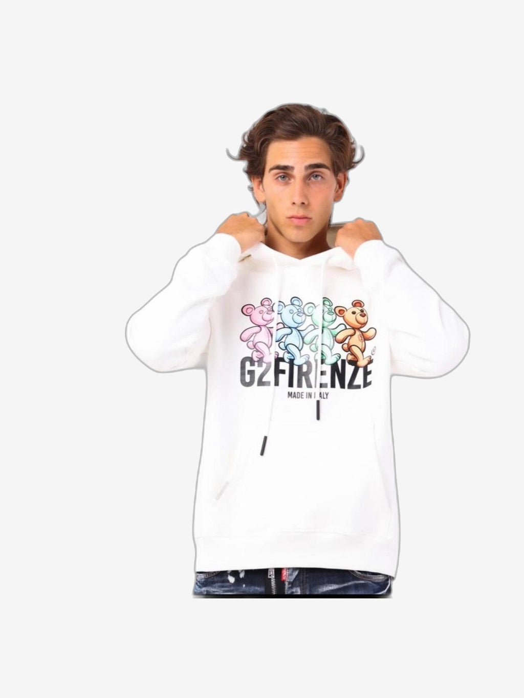 G2FIRENZE Sudadera Hombre Blanco Algodón