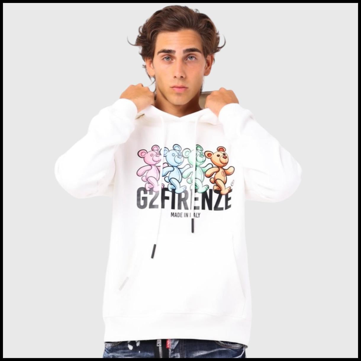 G2FIRENZE Sudadera Hombre Blanco Algodón