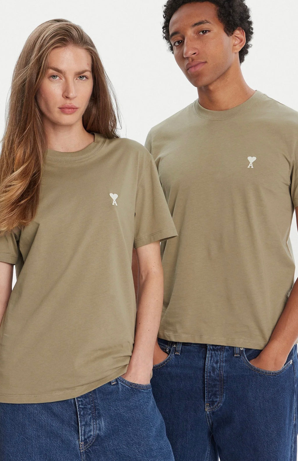 T-Shirt Ami Paris Uomo Verde Militare