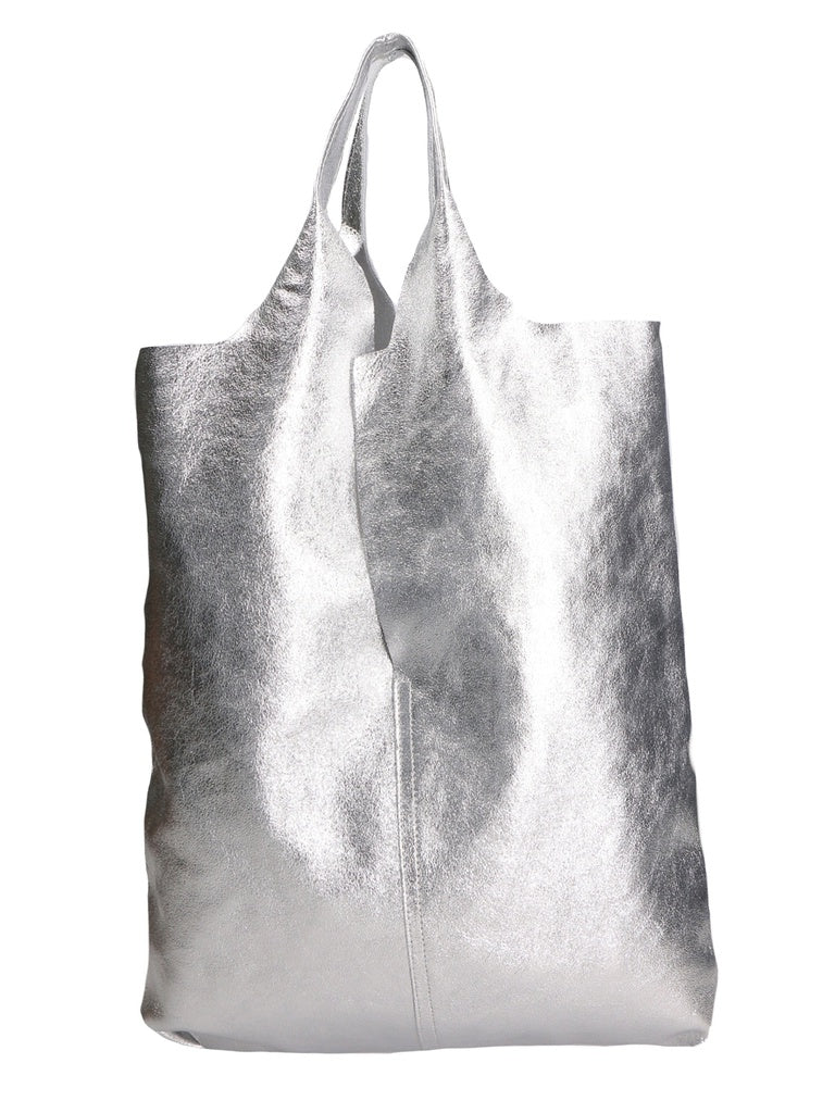 Women's Shoulder Bag - Argenta Style - Lamé Leather