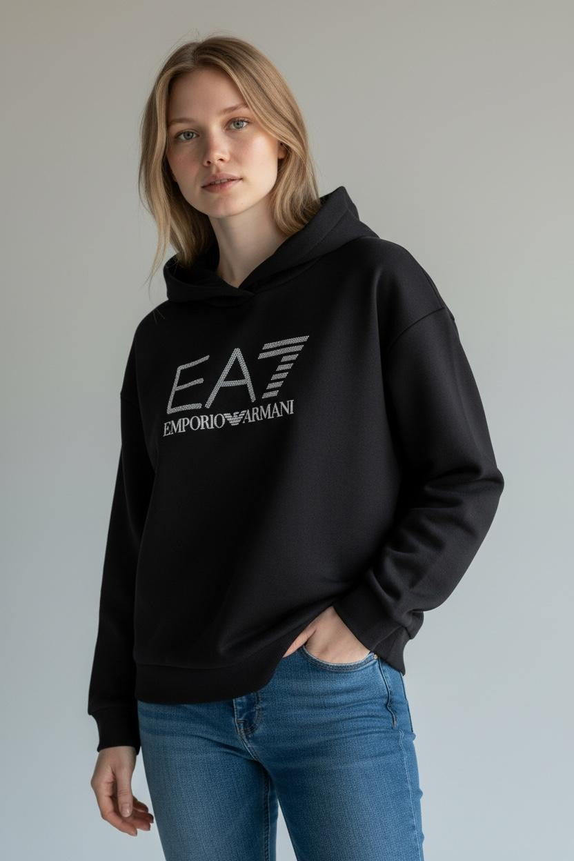 EA7 Felpa Donna Bianco Cotone