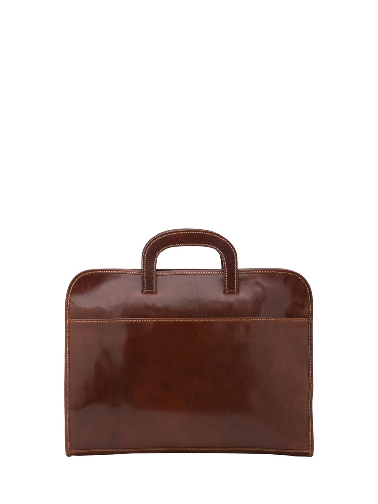 Men's Genuine Leather Work Bag - False Model - 100% Made in Italy