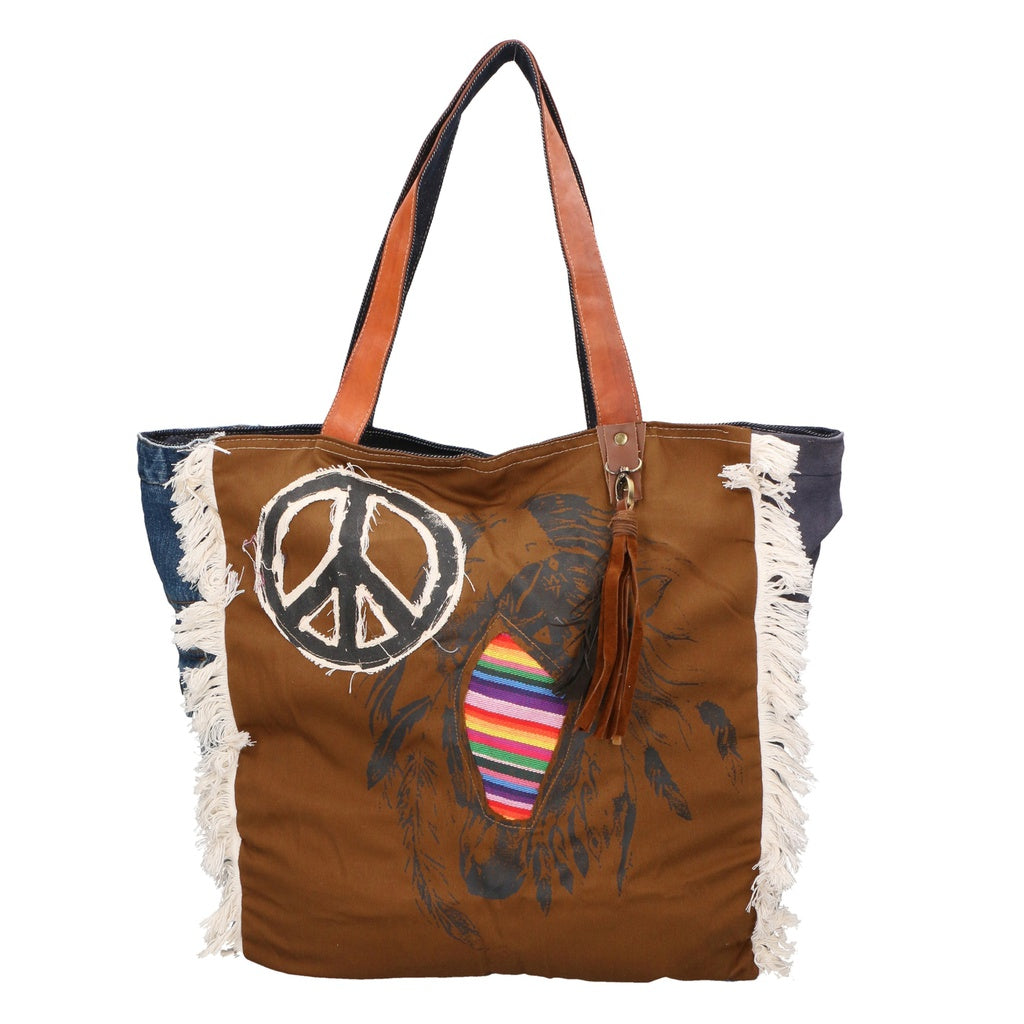 Women's Shoulder Bag - Isotta Model - Cotton & Denim