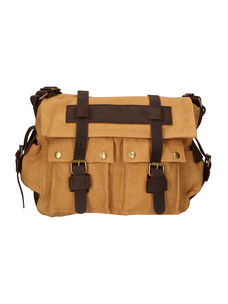 Shoulder Bag - Unisex - Melania Model - Canvas & Genuine Leather