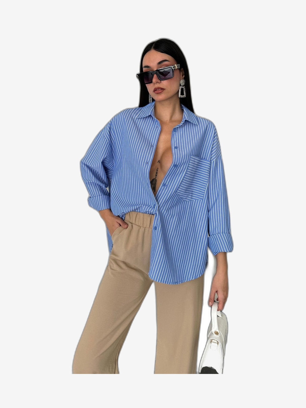 LONCA Camicie Donna Blu Cotone