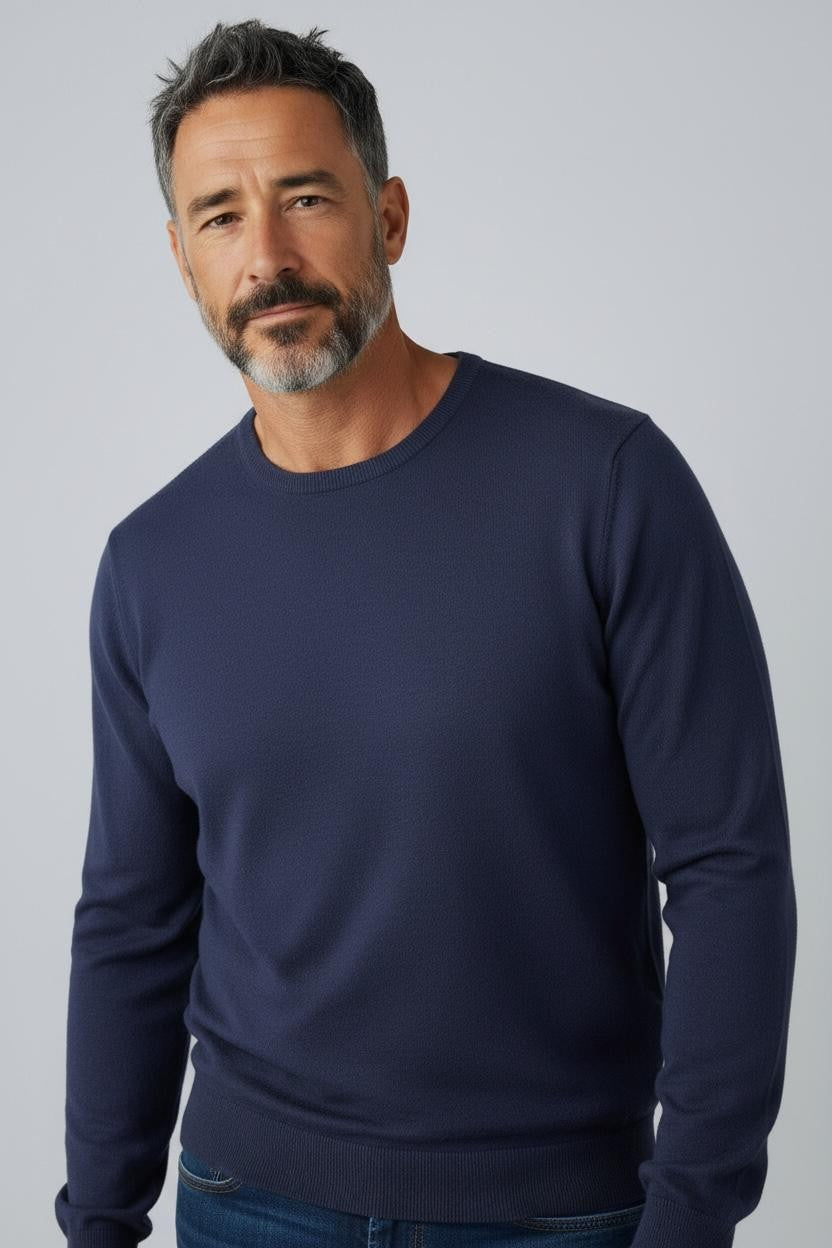 ICEBERG Rundhalsausschnitt Herren Marineblau Crewneck