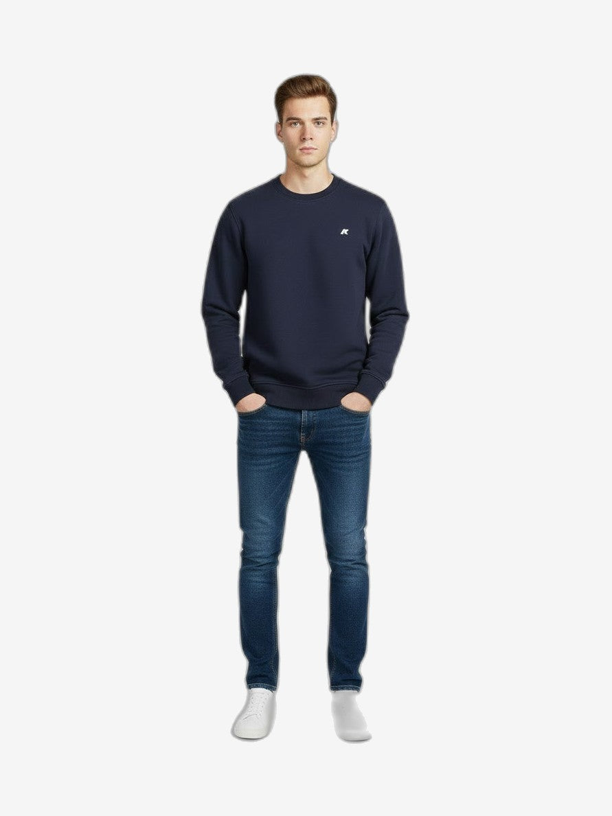 K-WAY Felpa Uomo Bianco Cotone Girocollo