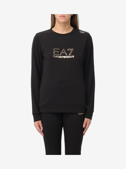 EA7 Felpa Donna Bianco Felpa Girocollo