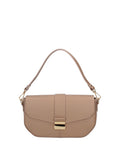 Women's Shoulder Bag - False Design - Genuine Leather