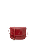Women's Shoulder Bag - False Design - Genuine Leather