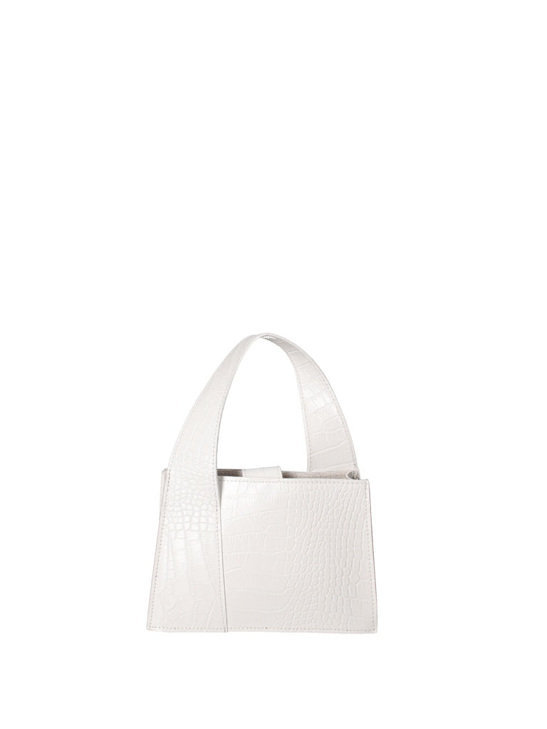 Women's Handbag - False Model - Genuine Crocodile Effect Leather