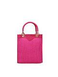 Women's Handmade in Italy Handbag - Seraphina Plus Model - Leather & Straw