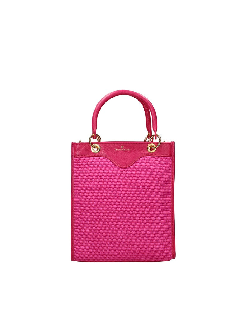 Women's Handmade in Italy Handbag - Seraphina Plus Model - Leather & Straw