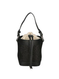 Women's Bucket Bag - Alyssa Model - Leather & Straw