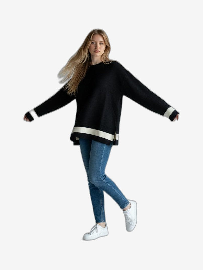 MARIUCCIA MILANO Damen-Pullover Braun Baumwolle Rundhals