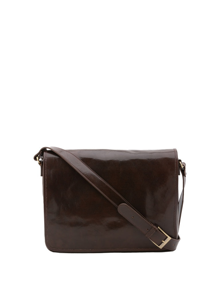 Men's Genuine Leather Shoulder Bag - False Model - Made in Italy