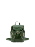 Women's Shoulder Bag - False Design - Genuine Leather