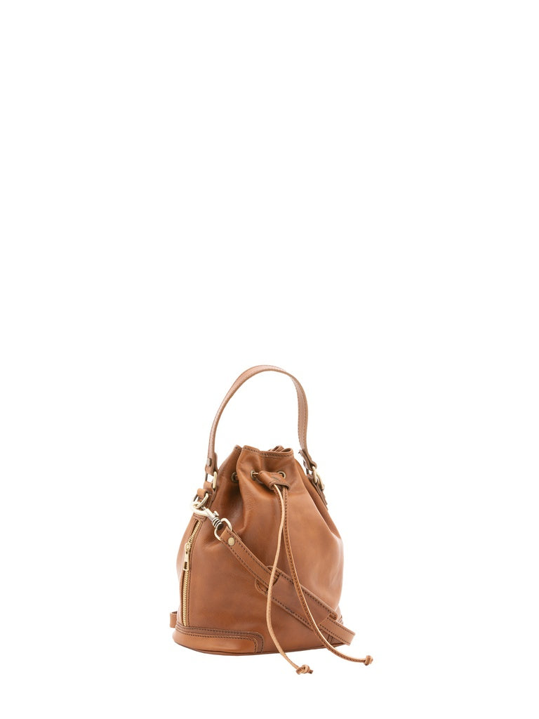 Unisex Genuine Leather Bucket Bag - False Model - 100% Cotton